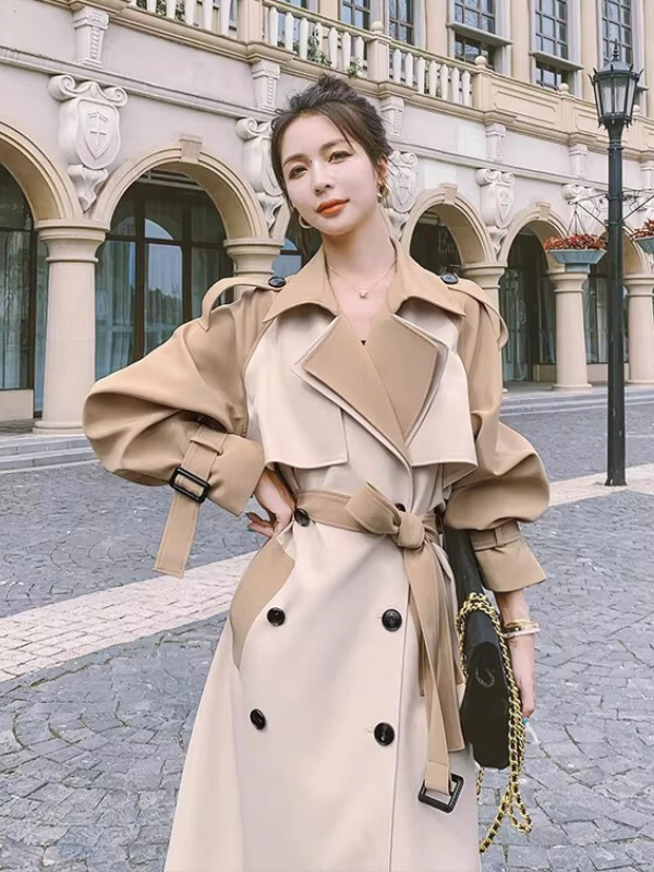 Bi-Color Structured Trench Coat