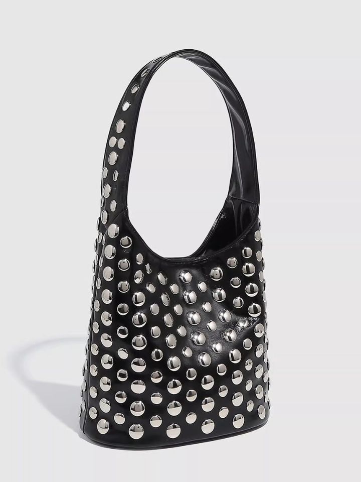 Metal Studs Mini Hobo Bag