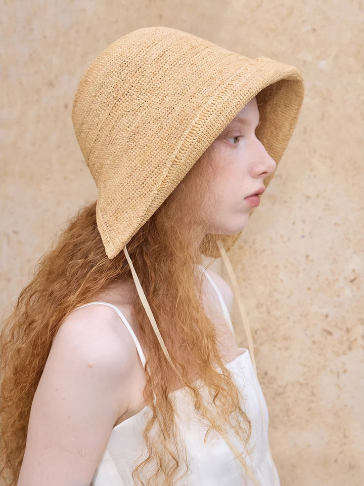 Natural Straw Ribbon Hat