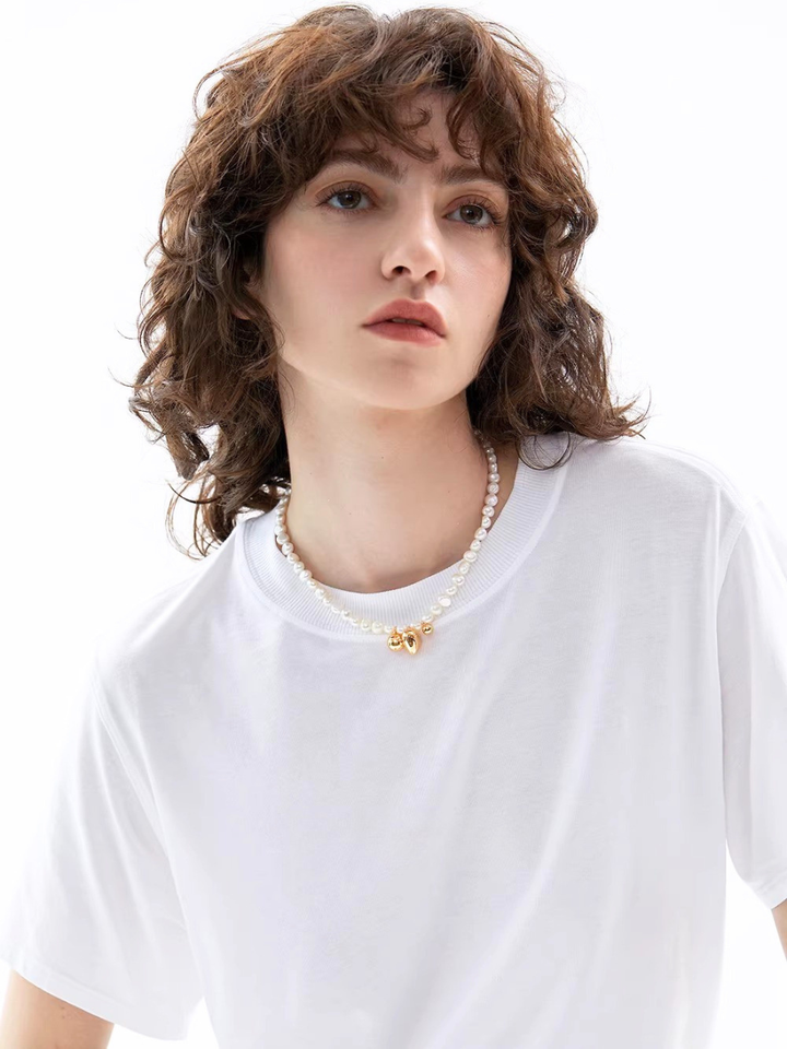 【EGO ACC】Asymmetry Pearl Short Necklace