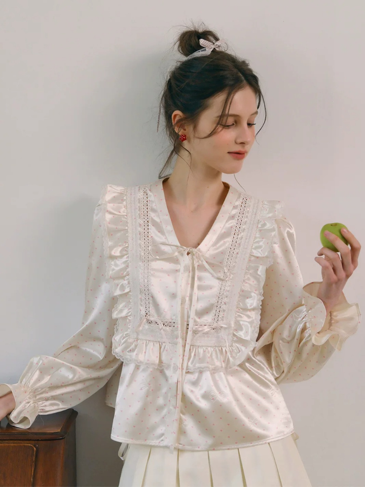Satin Frill Detail Blouse