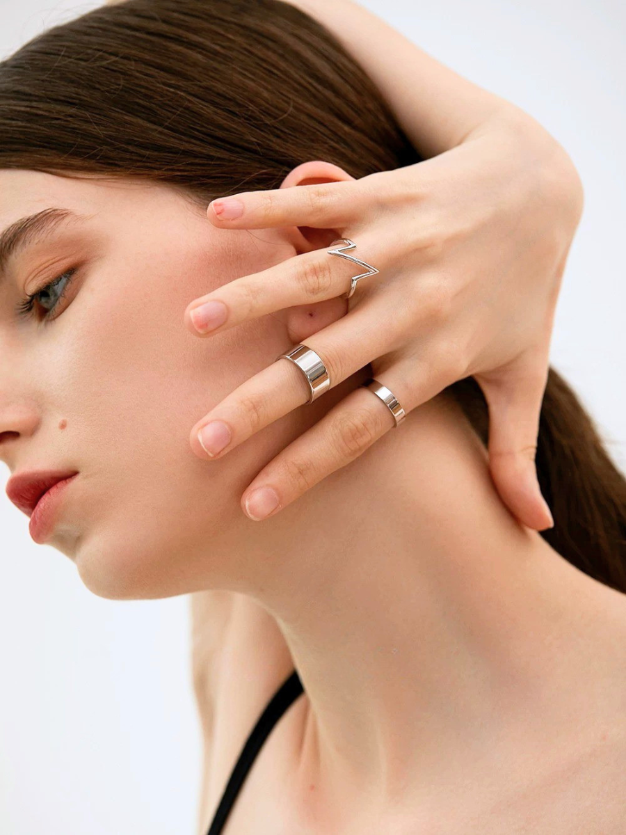【EGO ACC】Plain Narrow Ring / Plain Wide Ring / Lightning Design Ring