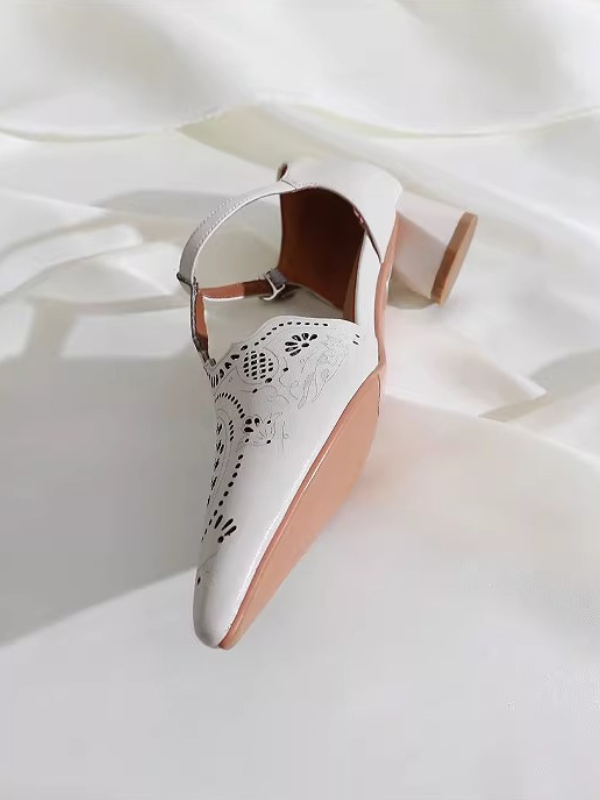 Classic Cutwork T-Strap Pumps