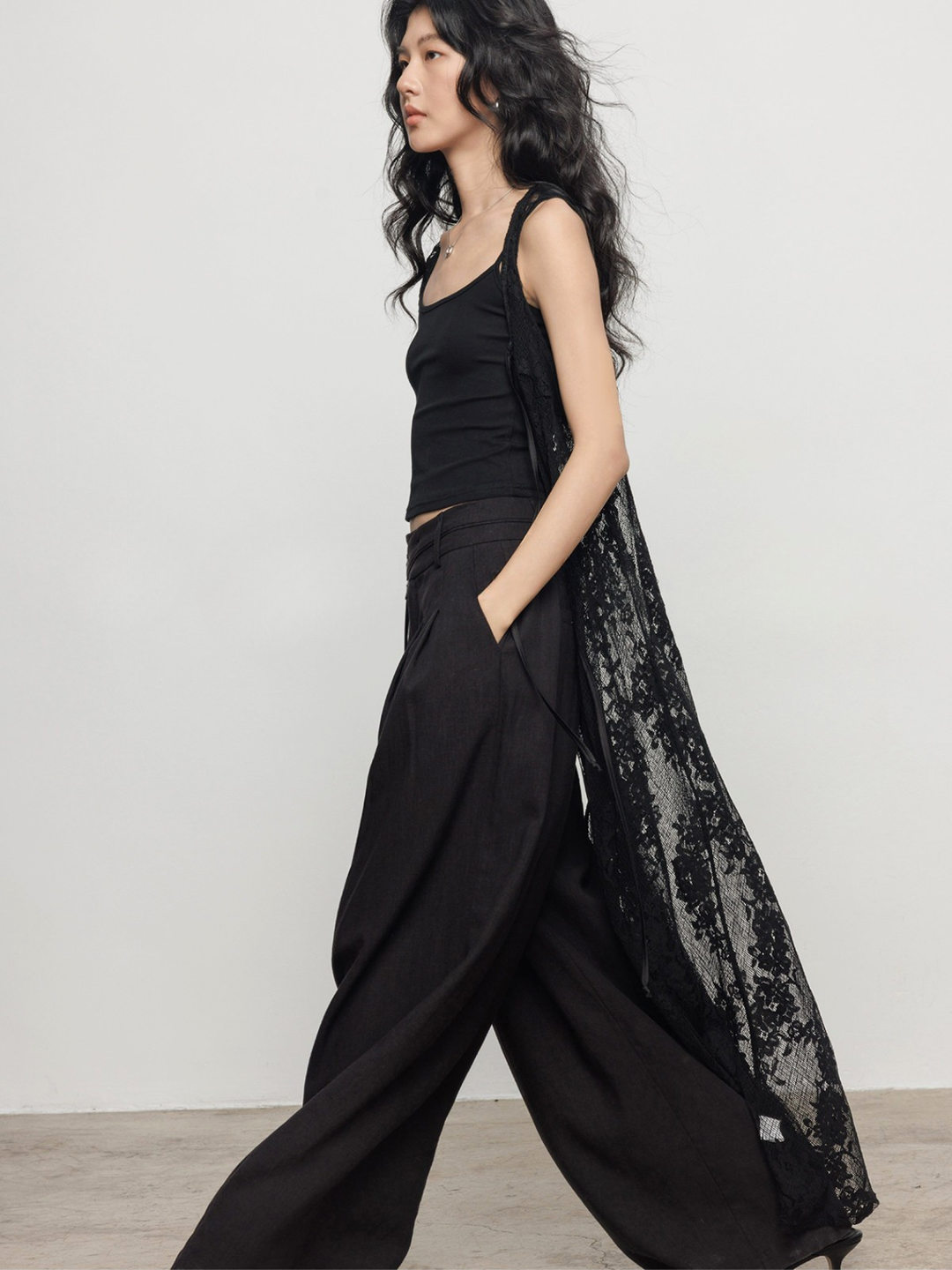 〈Pre Order〉Floral Lace Long Gilet