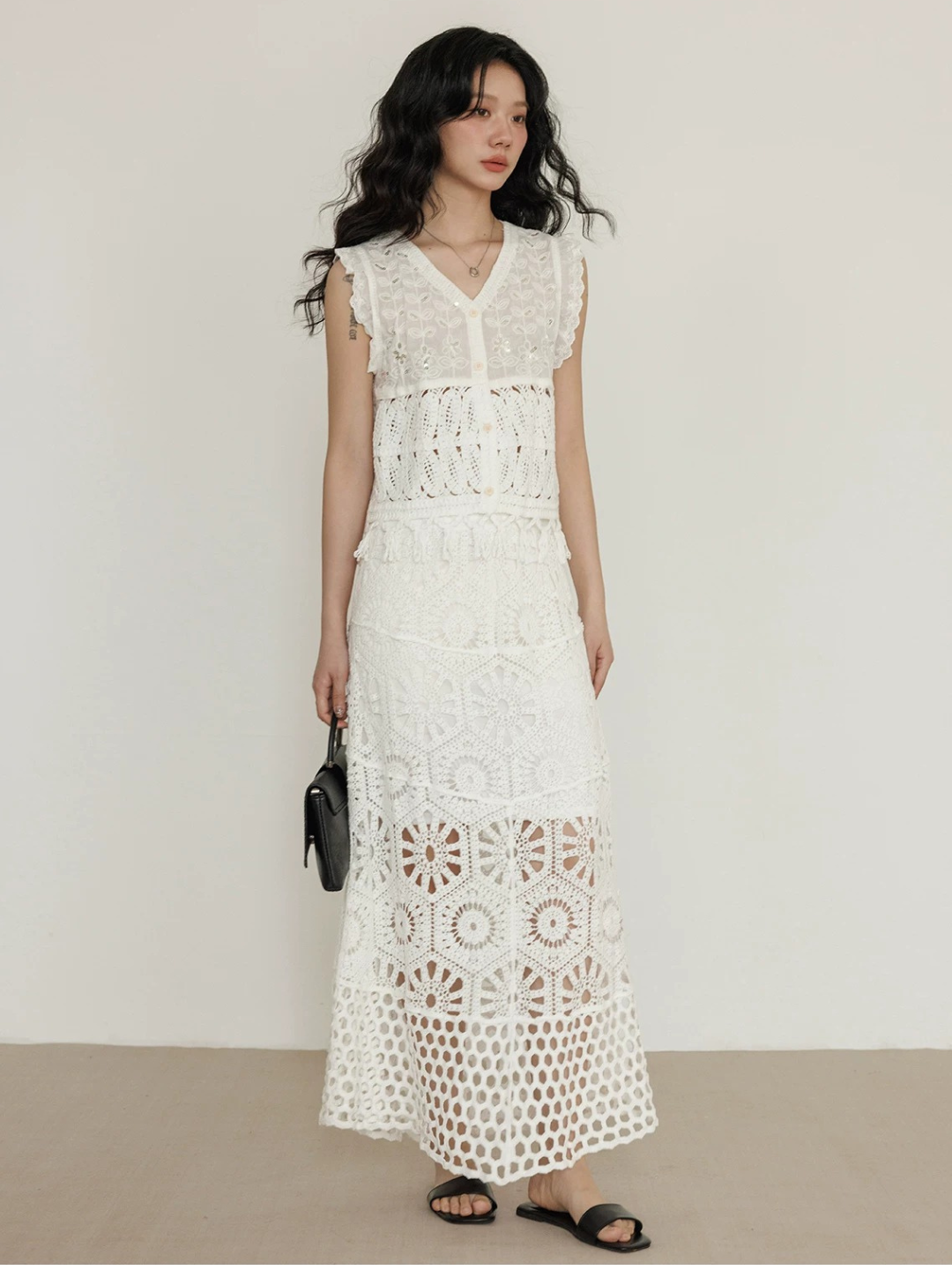Crochet Panel Lace Skirt