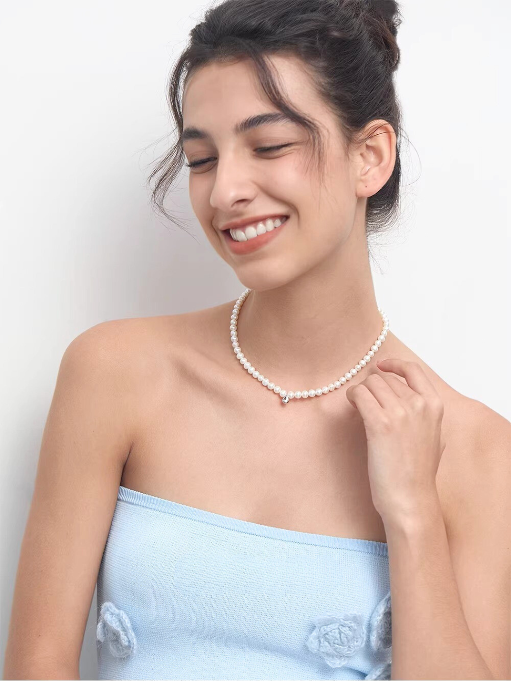 【EGO ACC】Teardrop Accent Freshwater Pearl Necklace