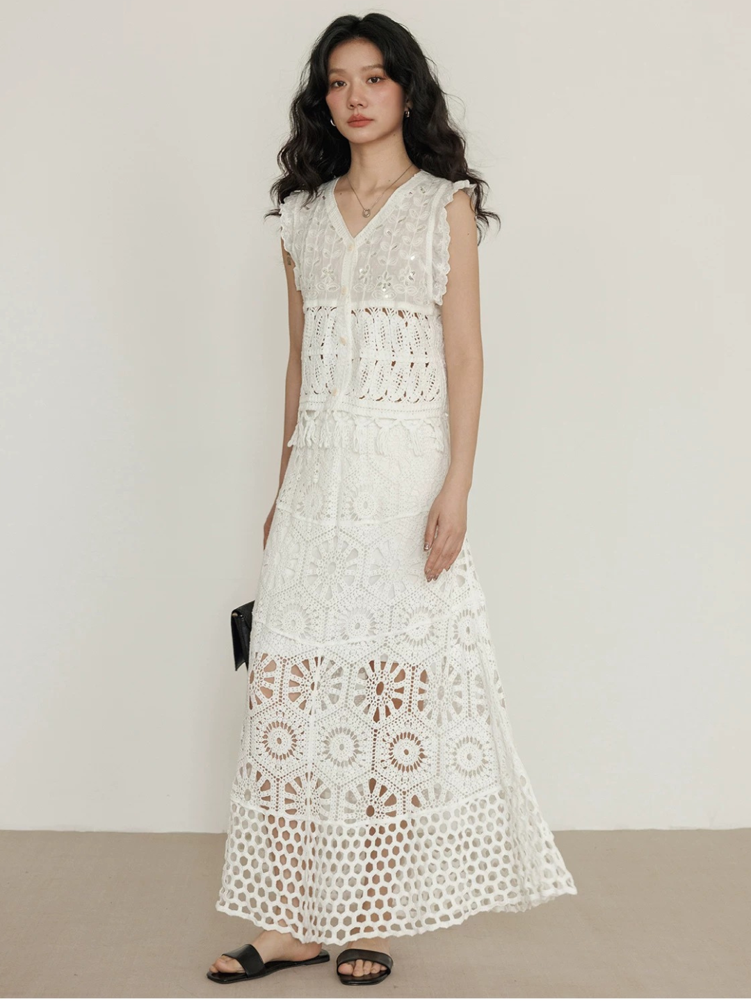 Crochet Panel Lace Skirt