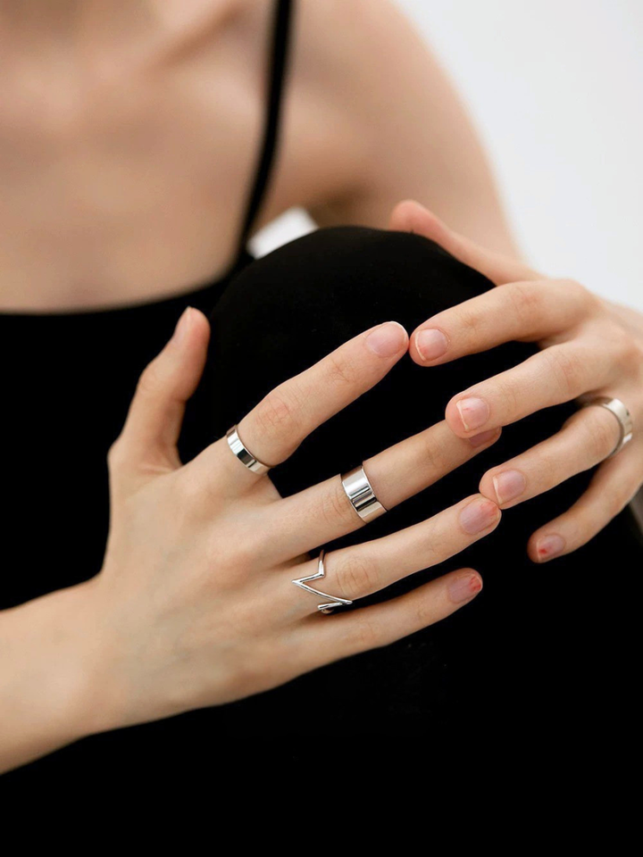 【EGO ACC】Plain Narrow Ring / Plain Wide Ring / Lightning Design Ring