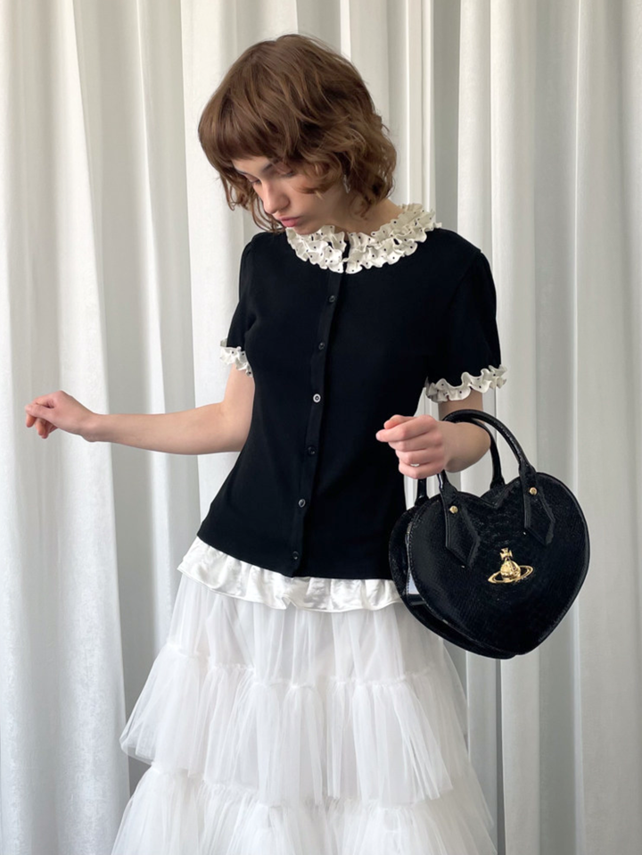 〈Pre Order〉【Loose Smell】Dot Frill Rib Top
