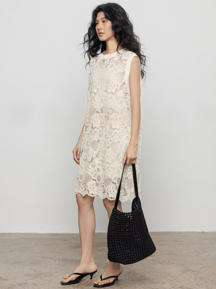 Floral Lace Layered Dress