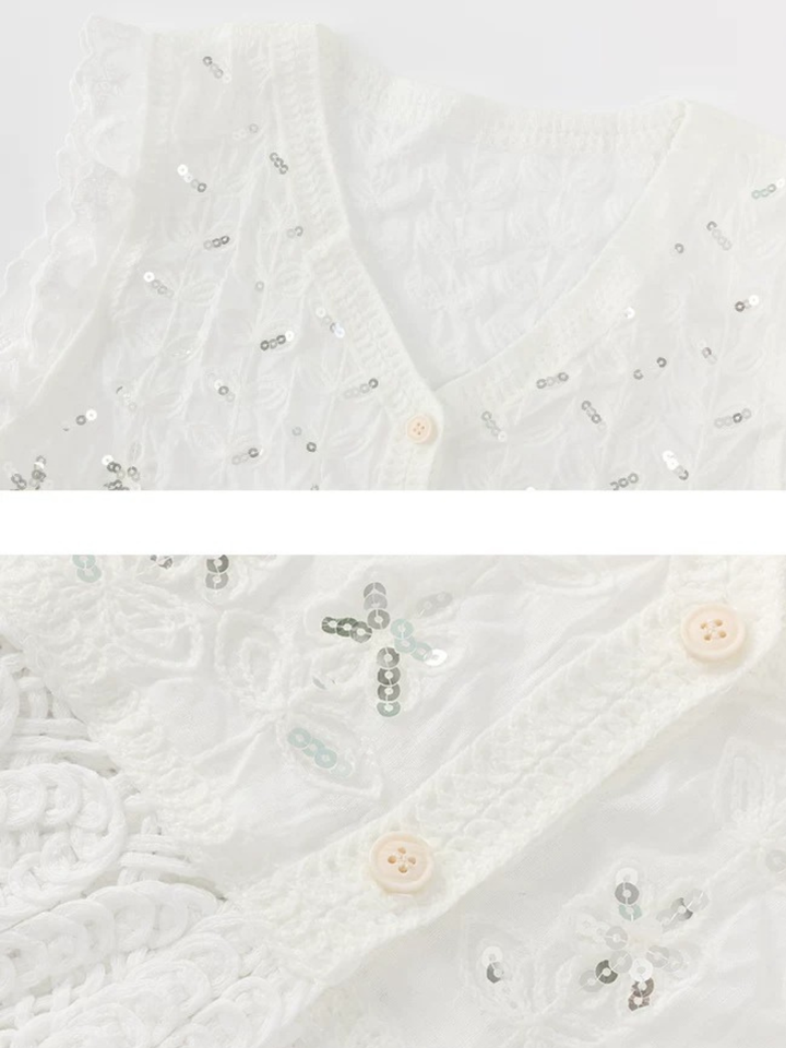 〈Pre order〉Sequin Crochet Lace Top