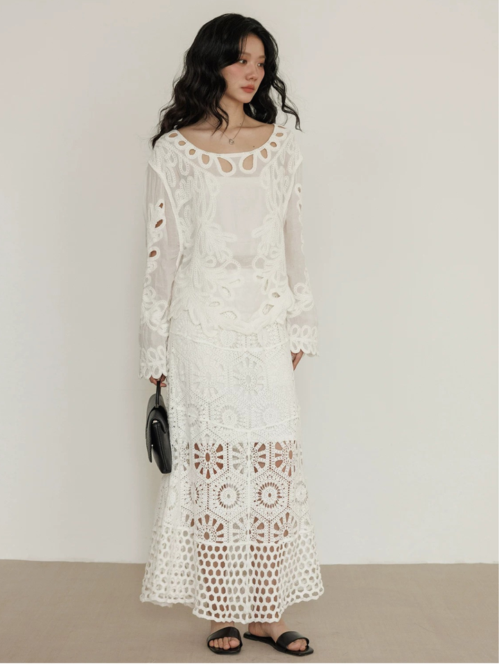 Crochet Panel Lace Skirt