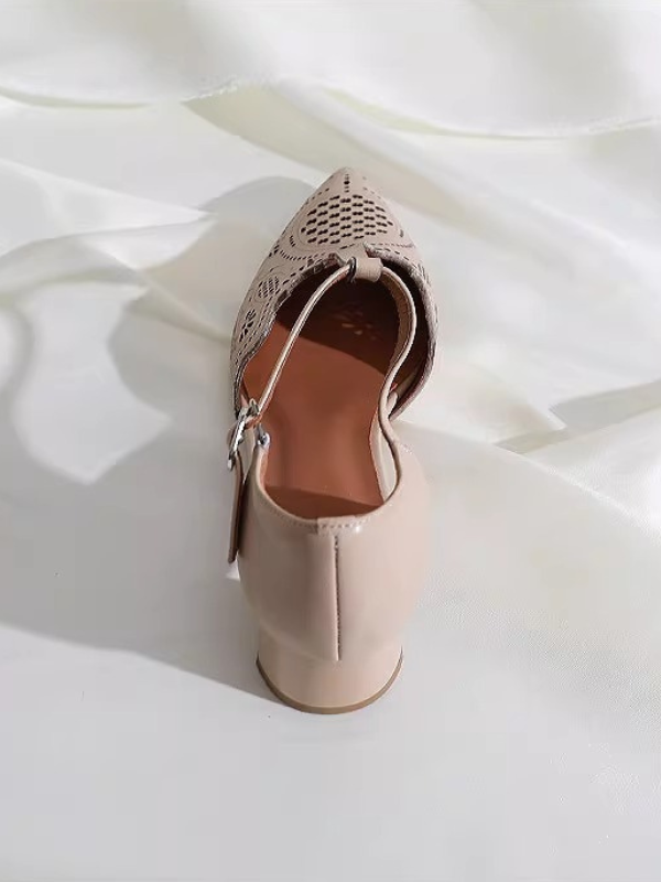 Classic Cutwork T-Strap Pumps