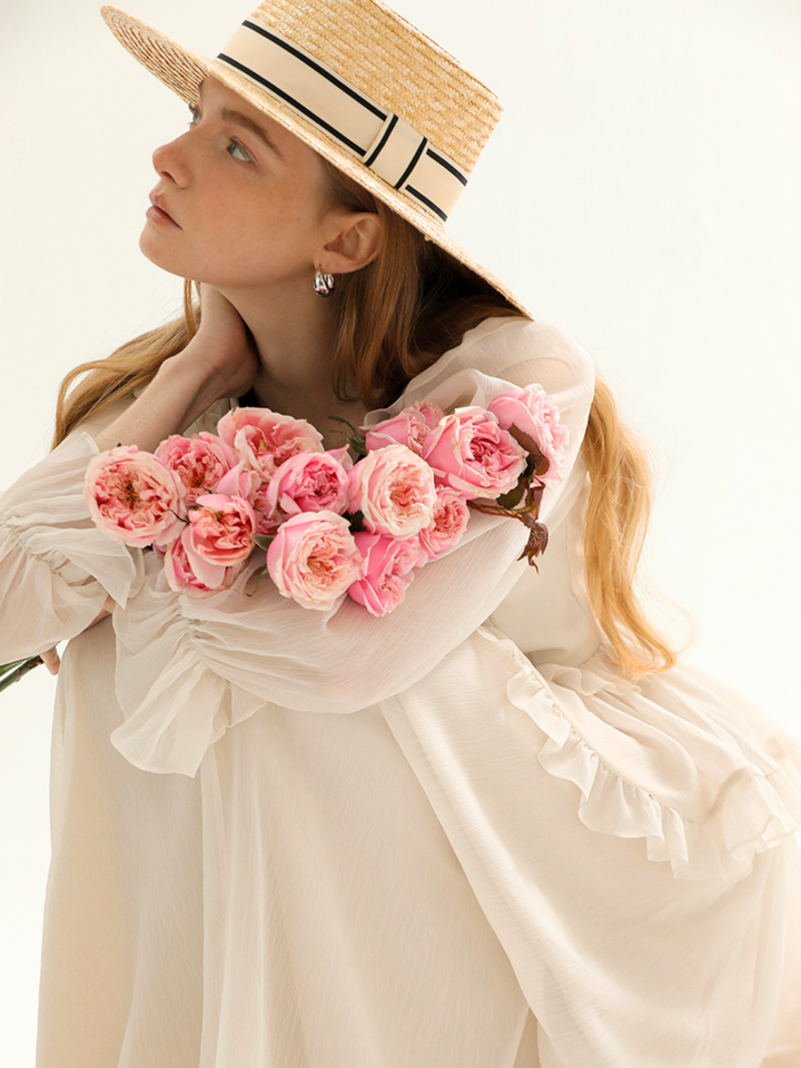 Noir Ribbon Frill Dress