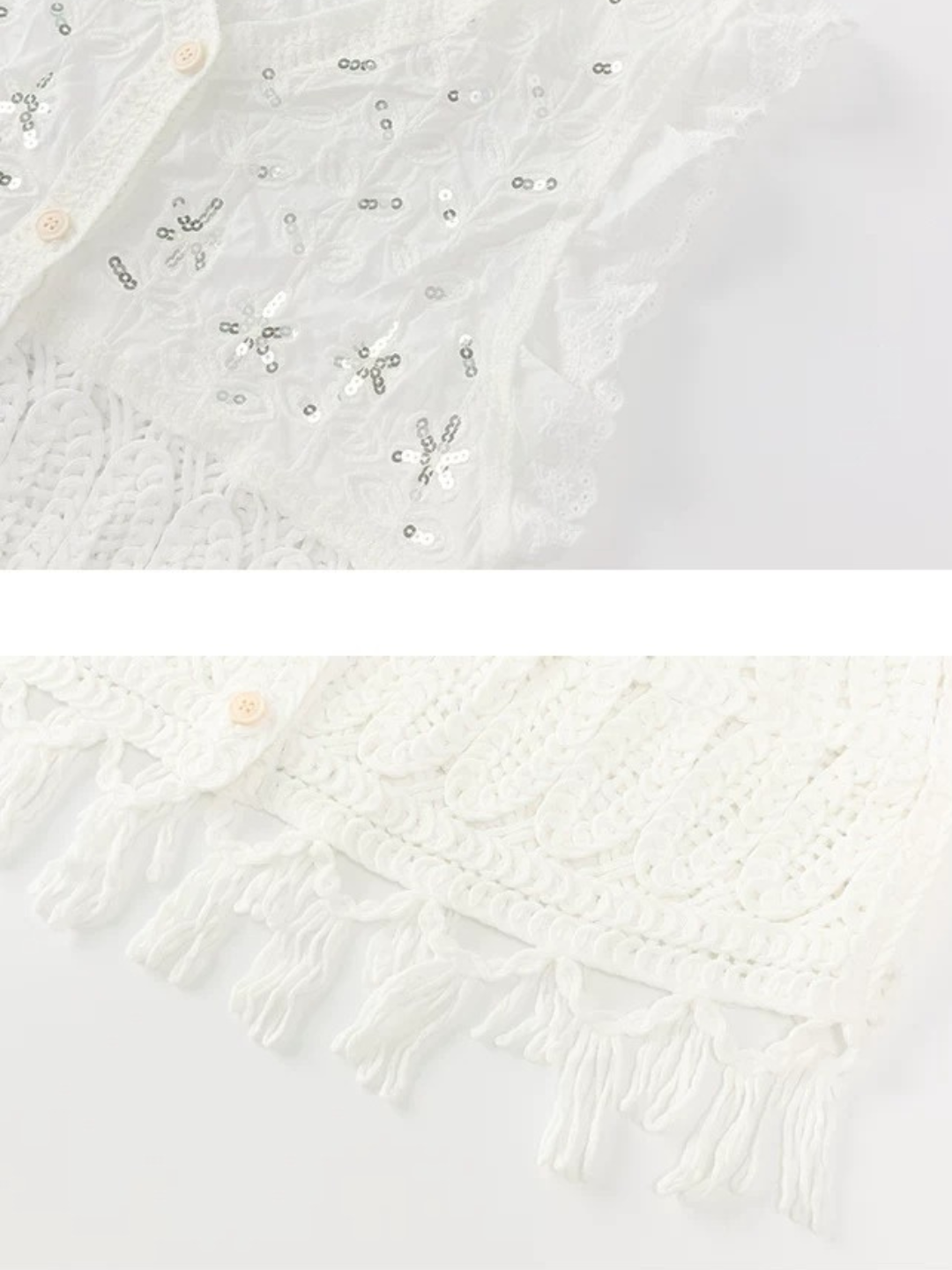 〈Pre order〉Sequin Crochet Lace Top