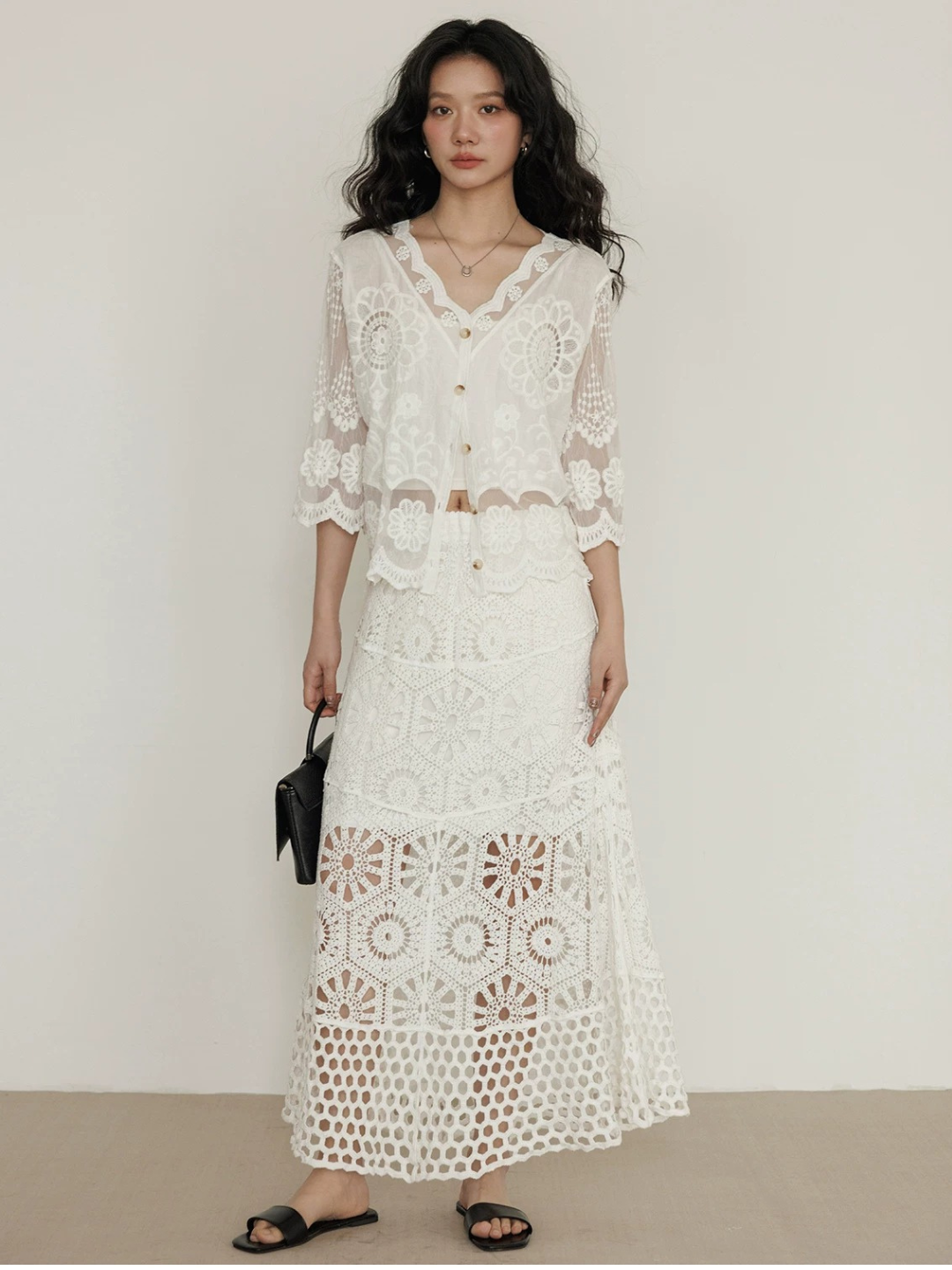 Crochet Panel Lace Skirt