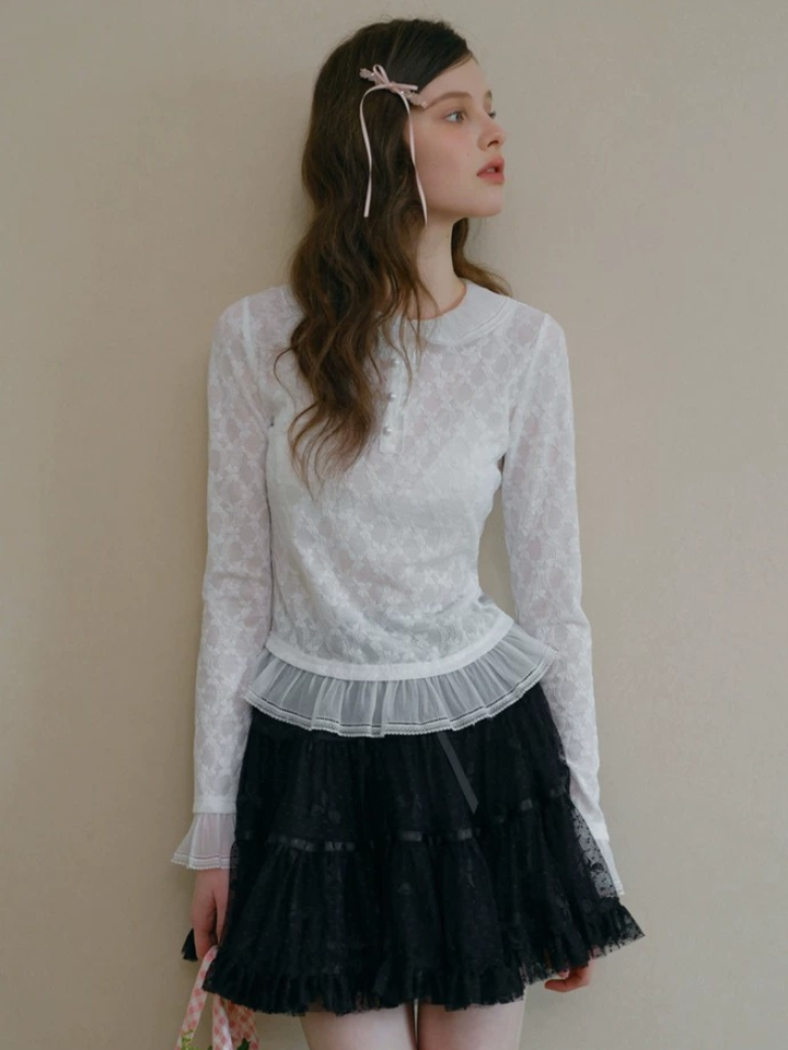 Textured Jacquard Knit Top