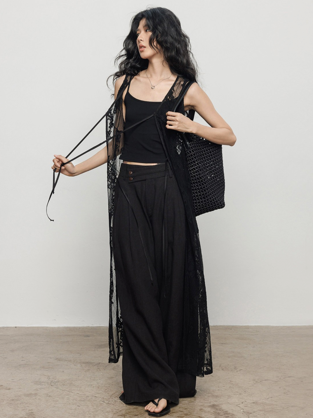 〈Pre Order〉Floral Lace Long Gilet