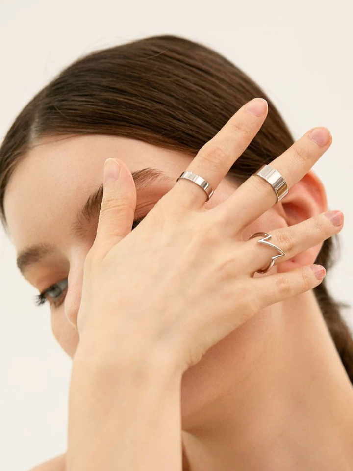 【EGO ACC】Plain Narrow Ring / Plain Wide Ring / Lightning Design Ring