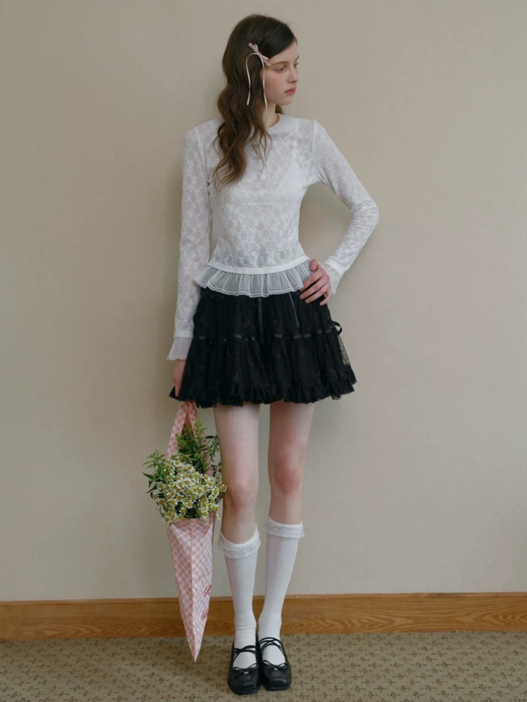 Textured Jacquard Knit Top