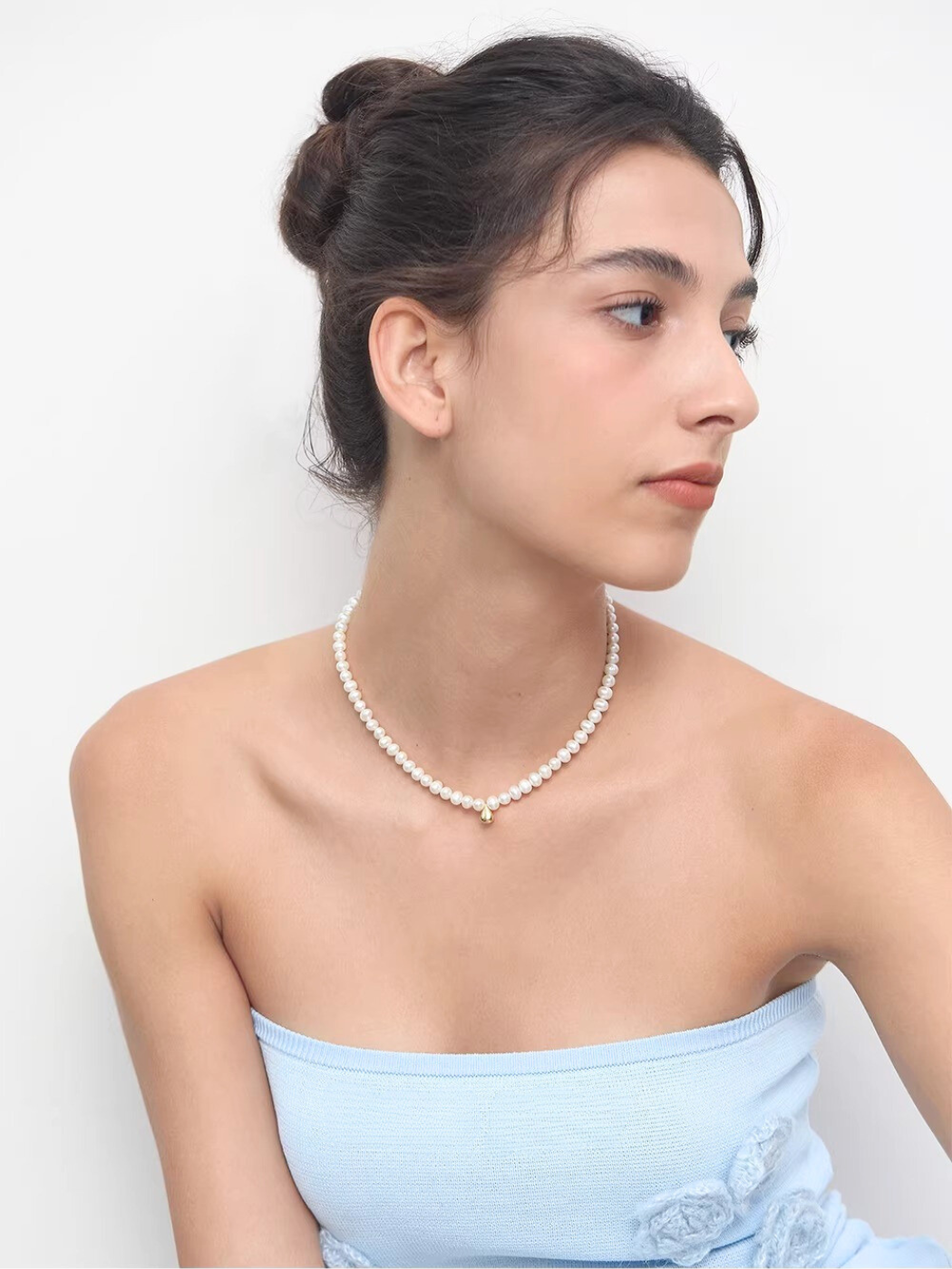【EGO ACC】Teardrop Accent Freshwater Pearl Necklace