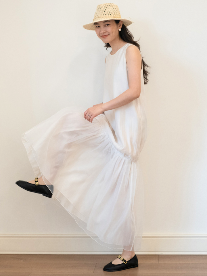 〈Pre Order〉Sheer Hem Sleeveless Dress