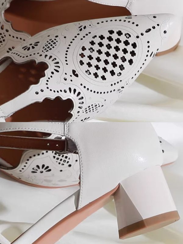 Classic Cutwork T-Strap Pumps