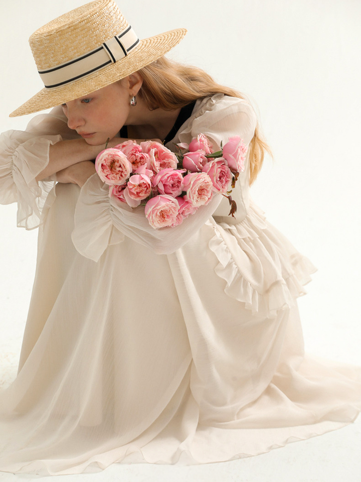 Noir Ribbon Frill Dress