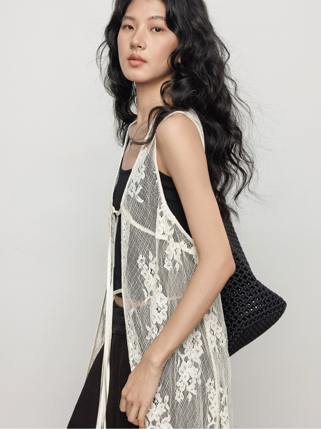 〈Pre Order〉Floral Lace Long Gilet