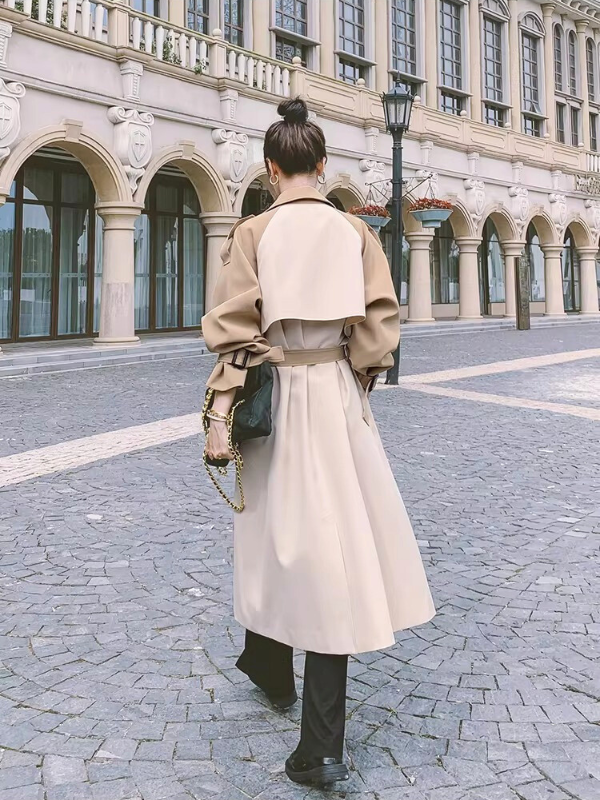 Bi-Color Structured Trench Coat