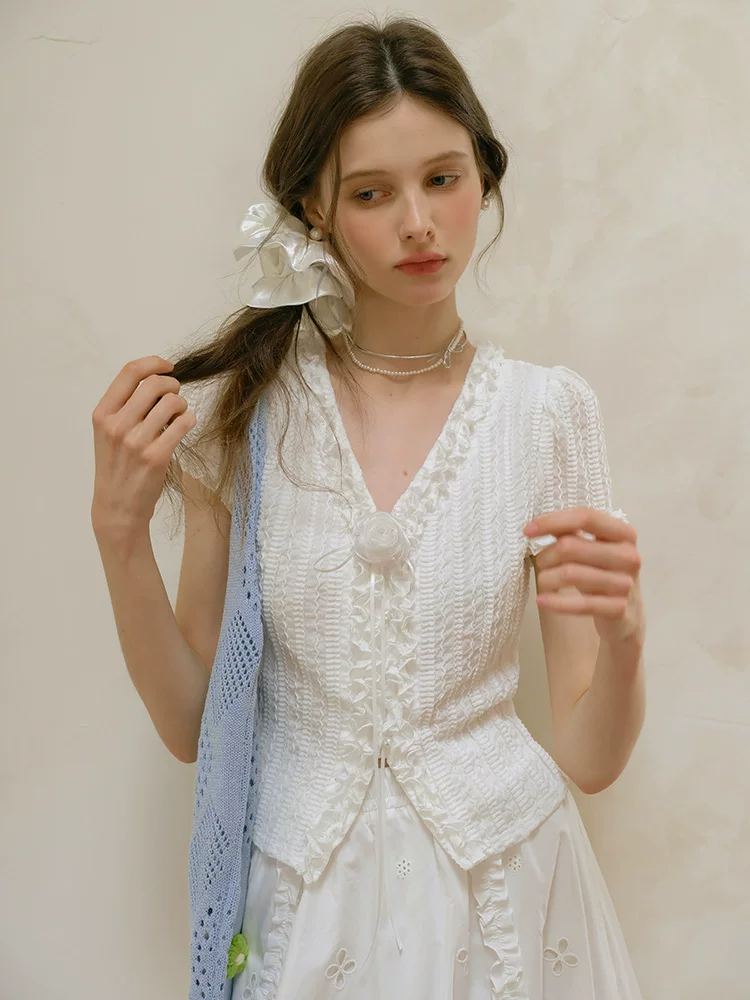 Rose Frill Top