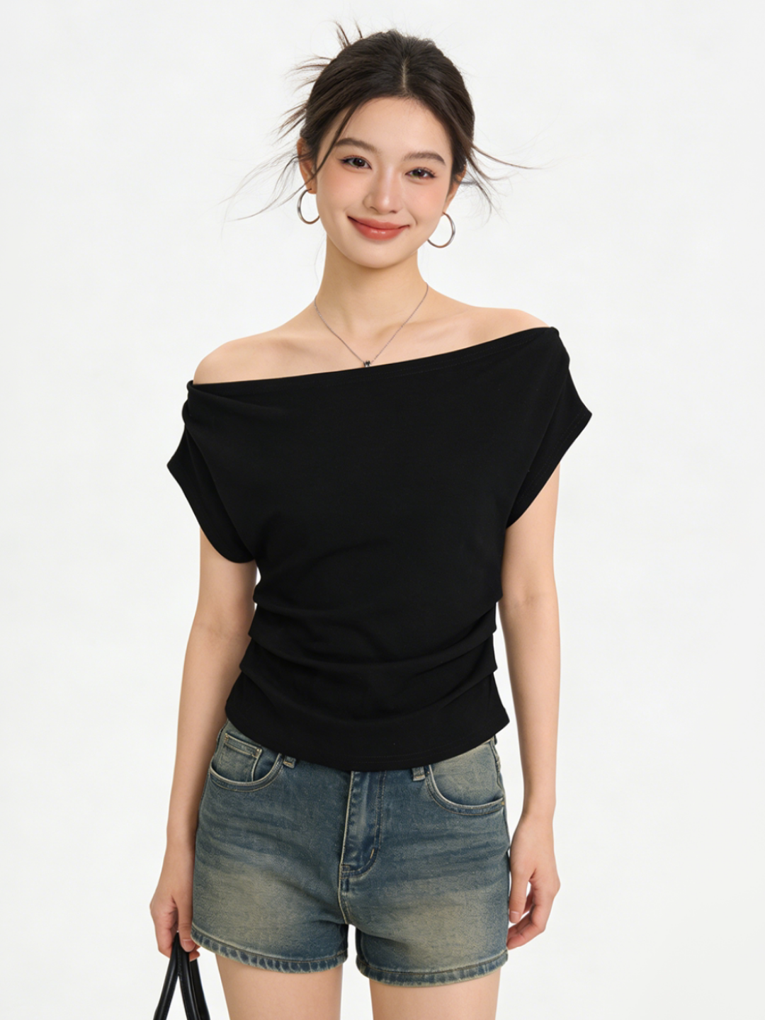 Drape Boat Neck Top