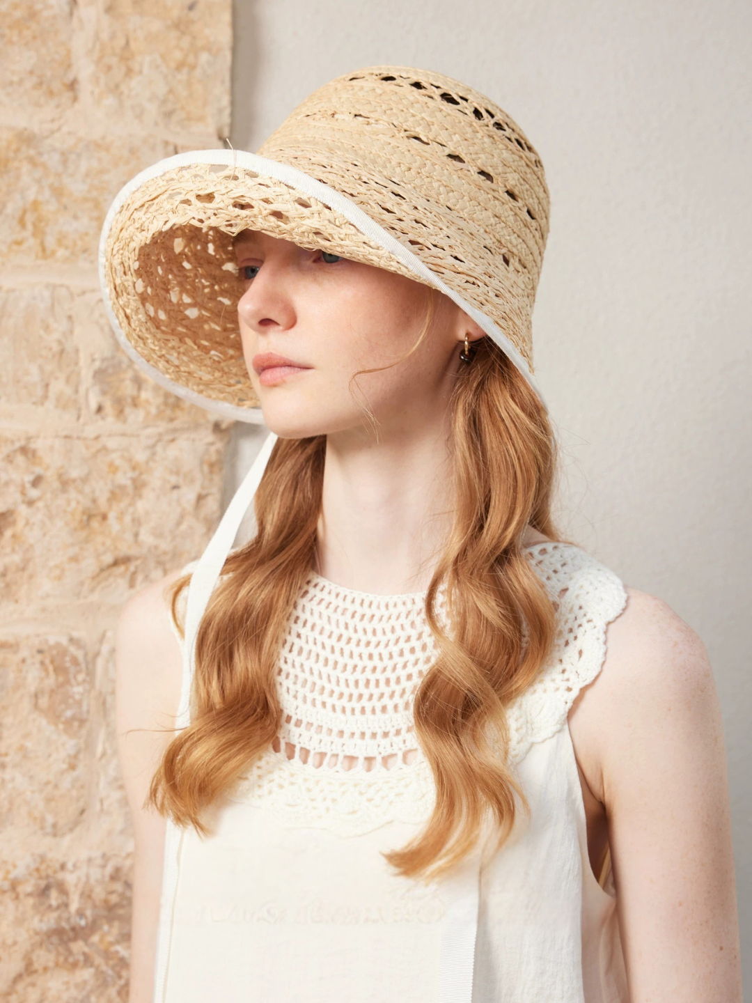 Contrast Ribbon Raffia Hat