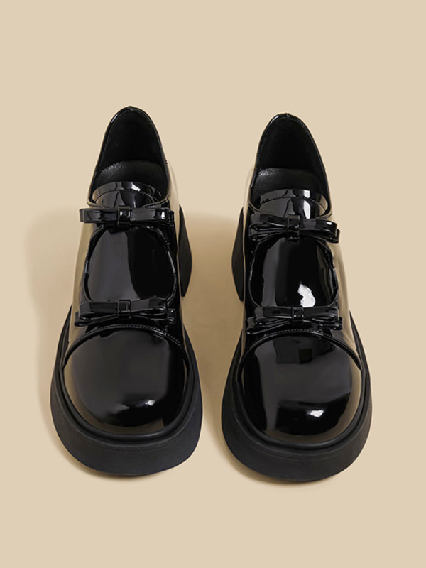 Ribbon Double Strap Platform Shoes