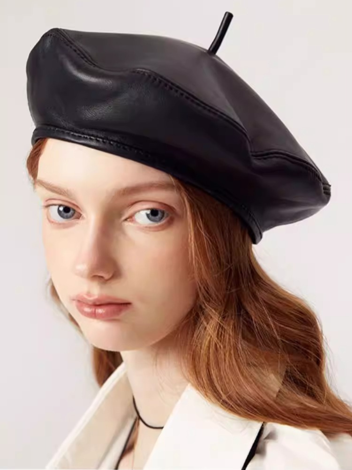 Classic Lamb Leather Beret