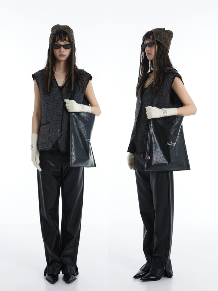 〈Pre Order〉【DIRTY SIX】Flat Leather Tote Bag