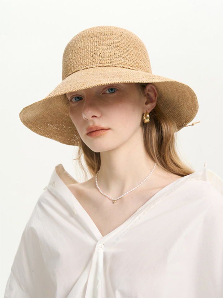 Natural Raffia Wide Brim Hat