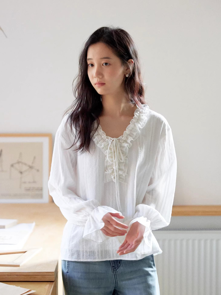 Ruffle Ribbon Blouse