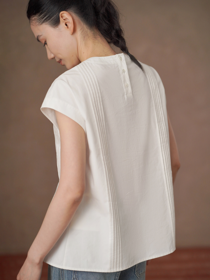 Pintuck Peplum Blouse