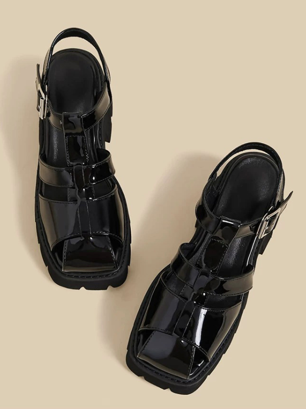 Patent Platform Strap Sandals（〜25.0cm）