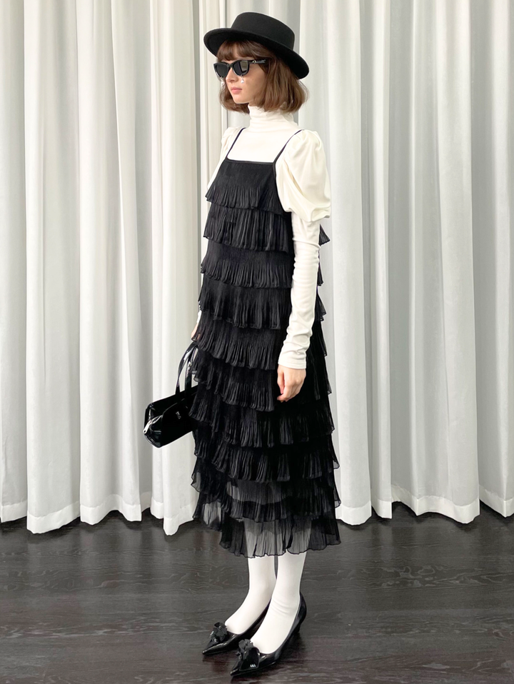 【Loose Smell】Layered Pleated Frill Dress