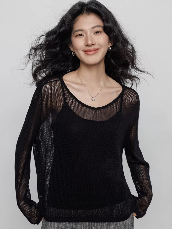 〈Pre order〉Back Cross Sheer Knit Set