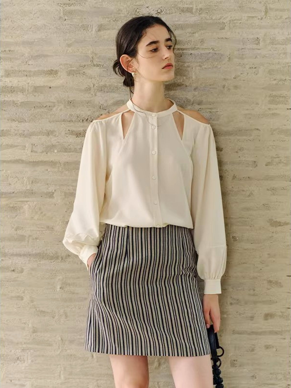 Cutout Shoulder Blouse