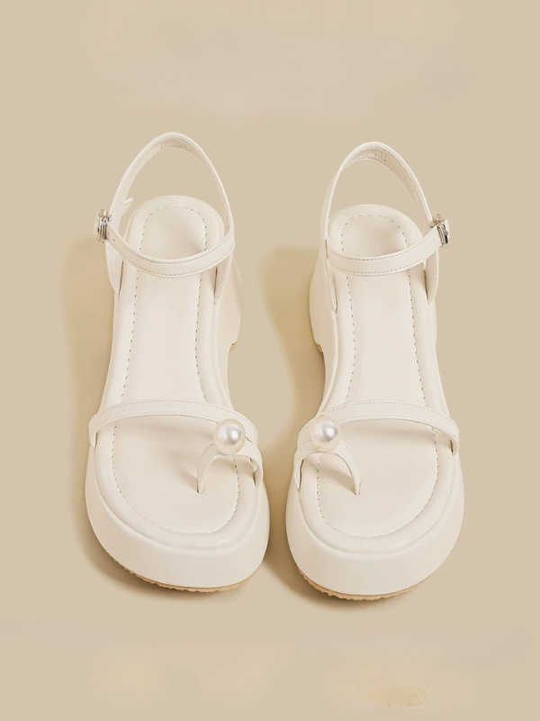 Pearl Accent Platform Sandals