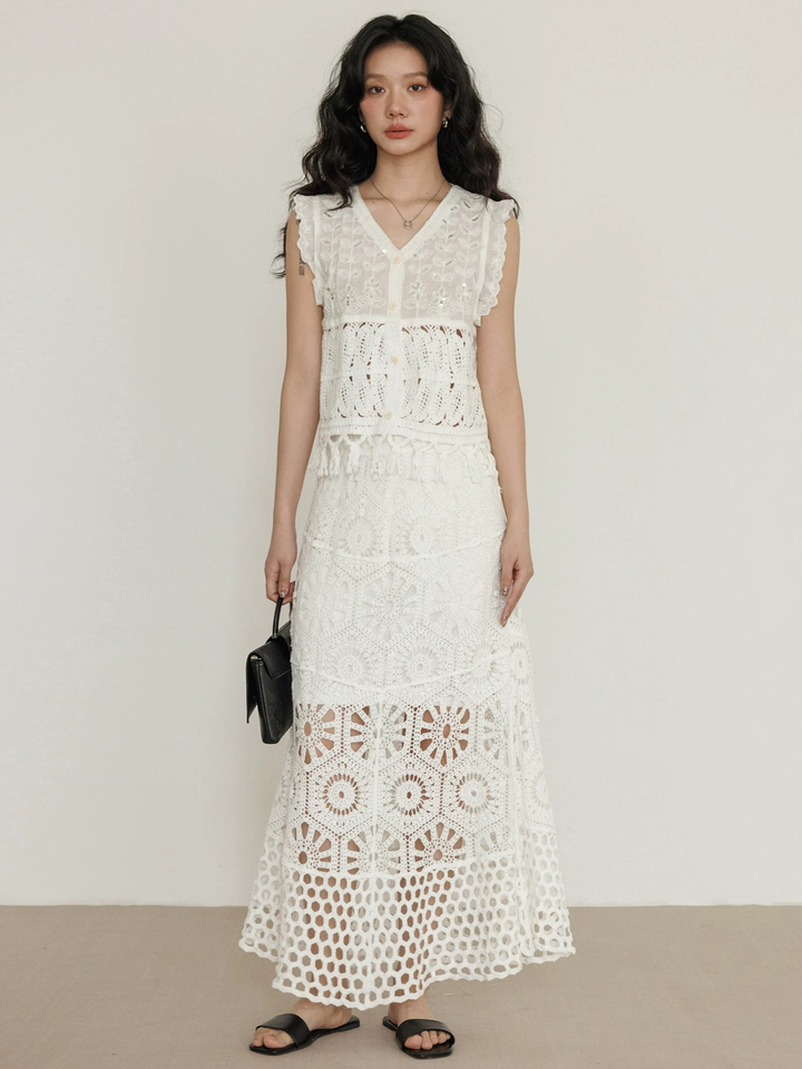 Crochet Panel Lace Skirt