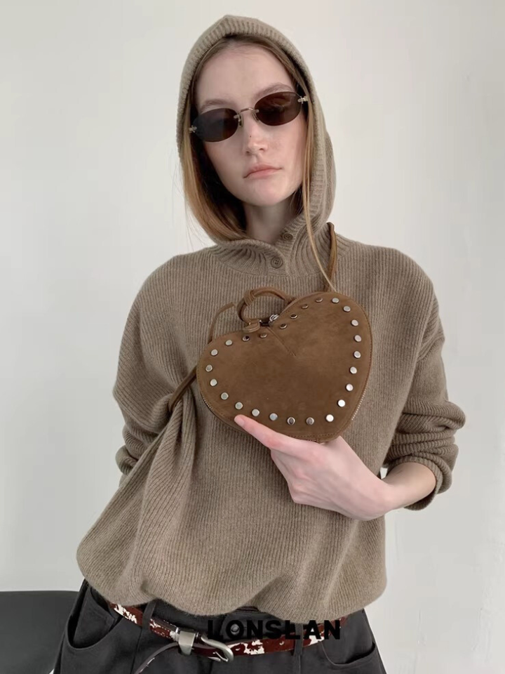 Studded Heart Mini Bag