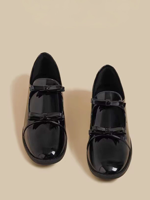 Ribbon Double Strap Flat Shoes