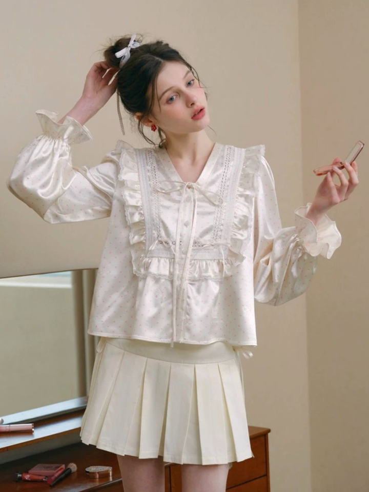 Satin Frill Detail Blouse