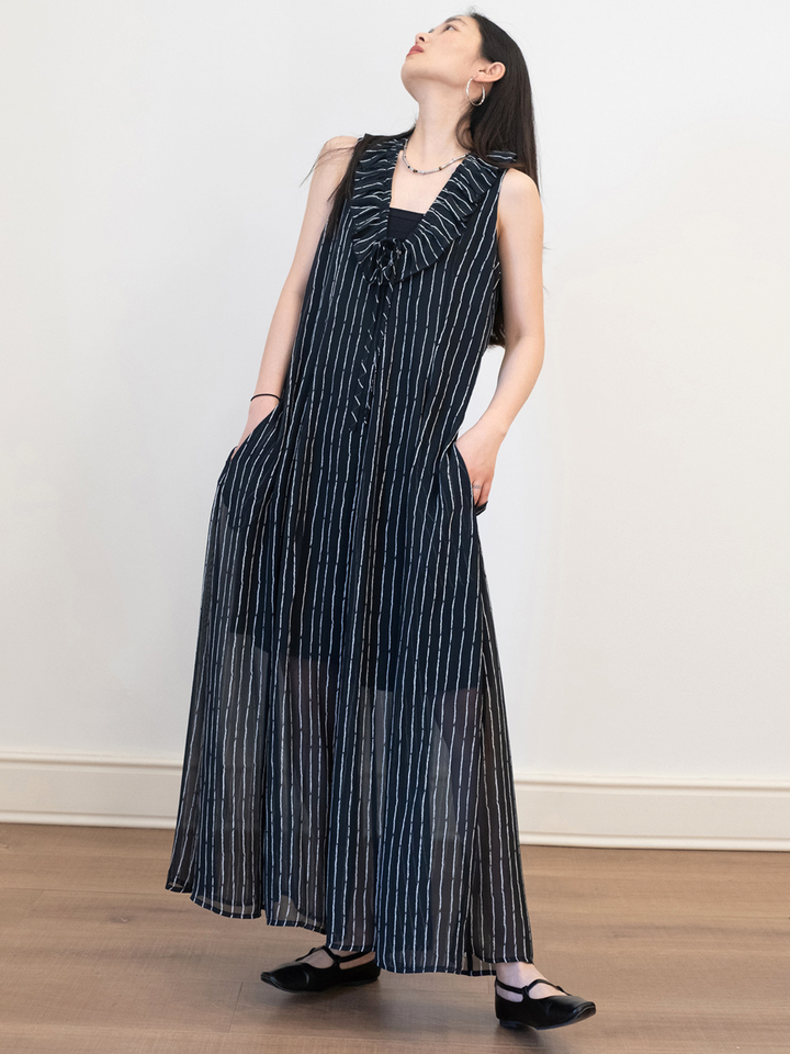 Sheer Ruffle Maxi Dress