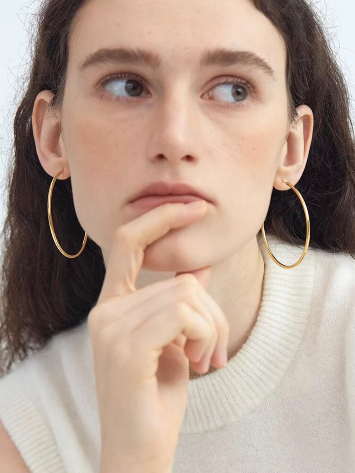 【EGO ACC】Minimal Gold Hoop Earrings